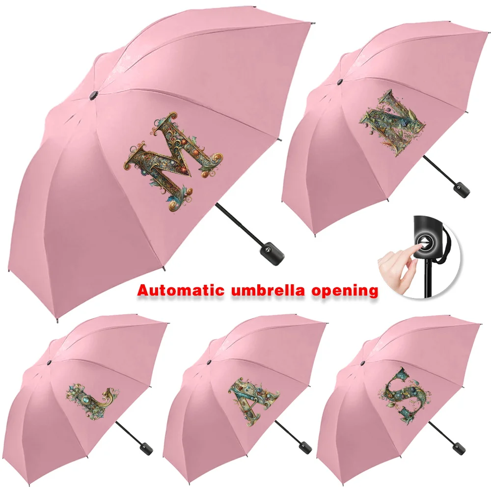 

Sunshade Sunscreen Rain Umbrellas UV Automatic Umbrella Cute Print Outdoor Picnics Hiking Tours Travel Essentials Graphic Letter