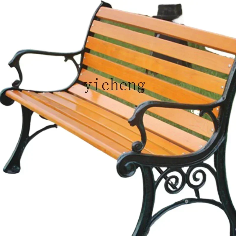 preservative wood outdoor garden leisure chair solid wood backrest balcony outdoor bench park
