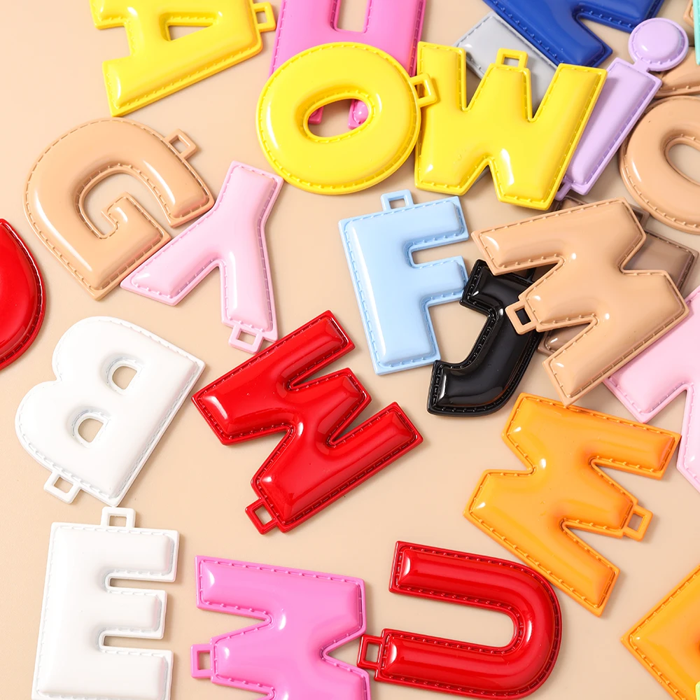 Tusember 5 Stück 40mm Niedliche Metall-Emaille A-Z Alphabet Buchstaben Charms Anhänger für Schmuckherstellung Ohrringe Halsketten DIY Bastelarbeiten – Detail 5
