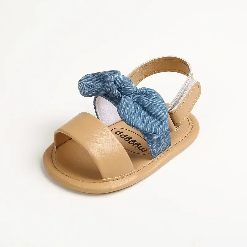 2023 Summer Newborn Infant Baby Girls Princess Bowknot Shoes Soft Sole PU Cute Flats Sandals Shoes Fit For 0-18M Crib Shoes