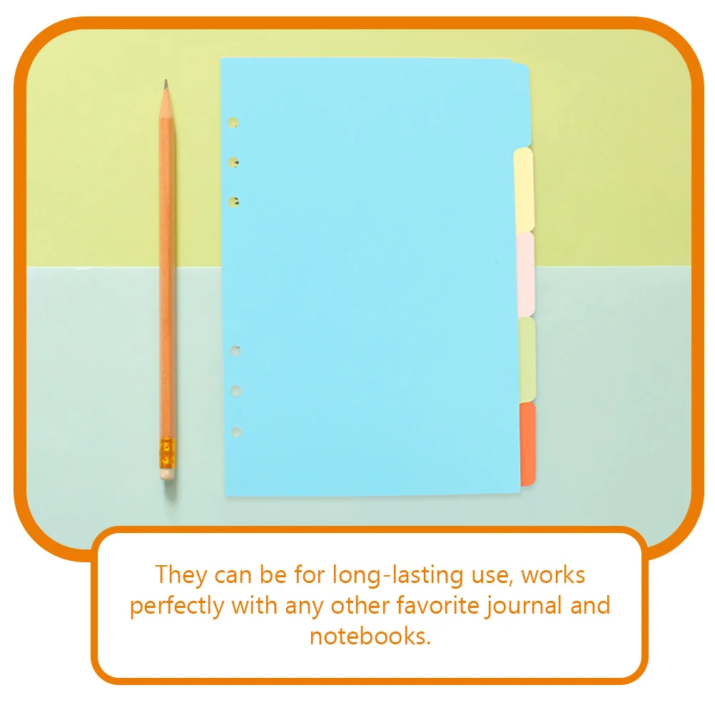 

4 set 4 Sets Plastic Notebook Dividers For Binder Notepad Supplies Colored Page Markers Detachable File Classification Tabs