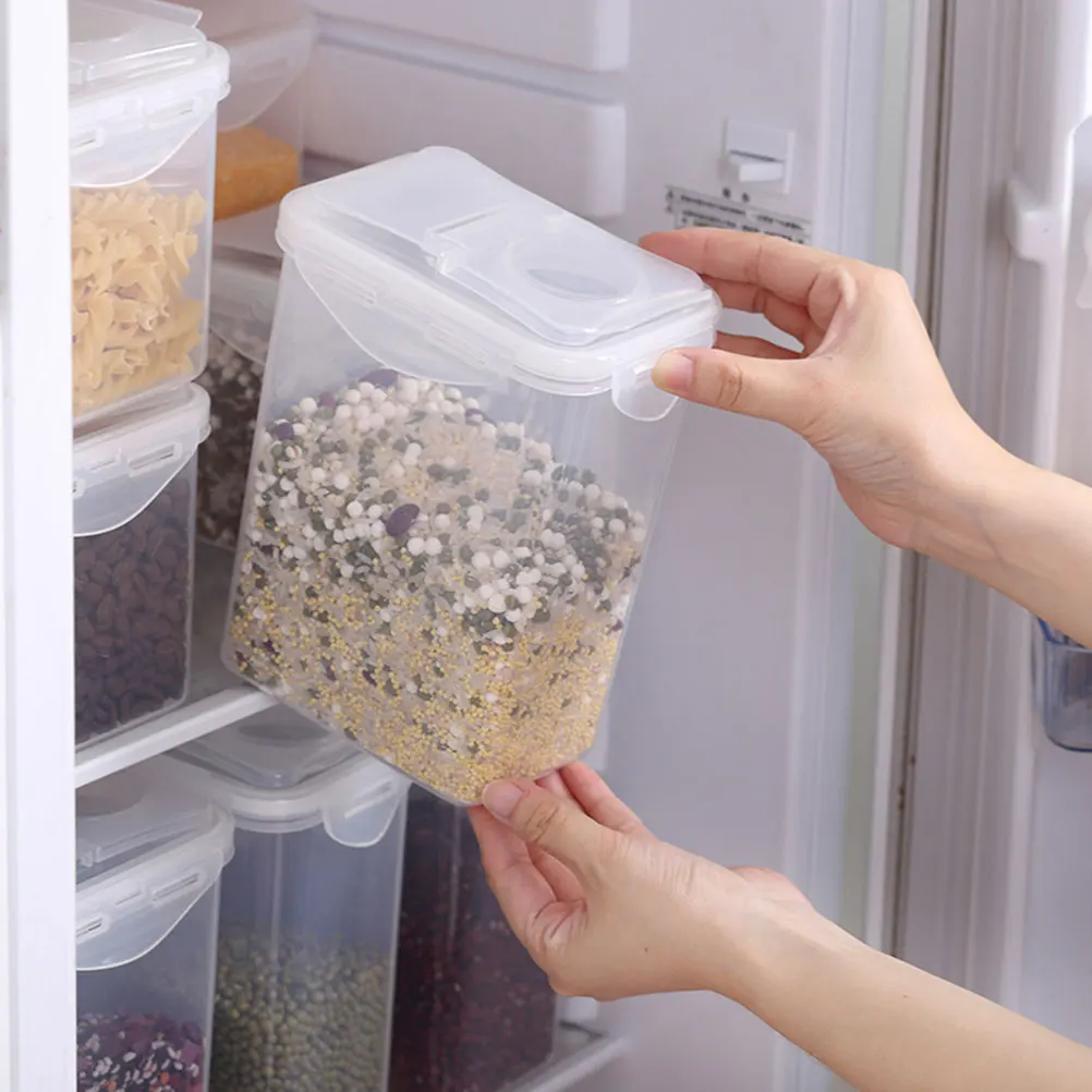 

2Pcs Food Storage Containers Reusable Plastic Jars Clear Boxes Lid Kitchen Grain Cereals Sealing Sugar Tea Baby Feeding Items