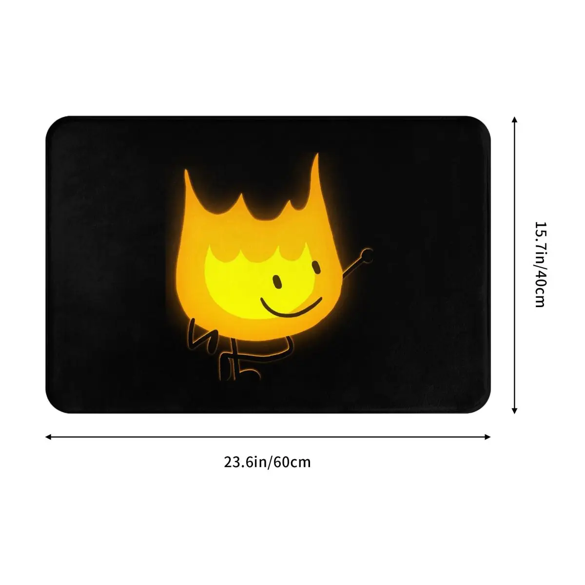 BFDI Firey (Dark) Doormat Sand Scraping Carpet Rug Kitchen Entrance Home Floor Mat for Balcony Footpad Mats