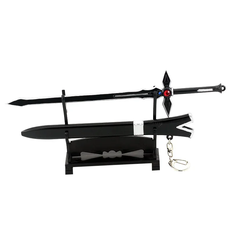 22cm espada arte on-line espada repelente escuro com bainha ninja samurai espada arma modelo periférico chaveiro artesanato presente menino brinquedo