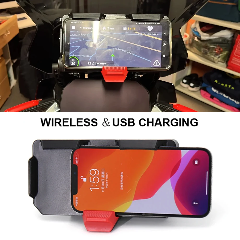 For BMW R1250GS ADV Wireless Charge Mobile Phone Navigation Bracket F900GS R1250 GS Motorcycle Wireless Charging R1200GS ADV