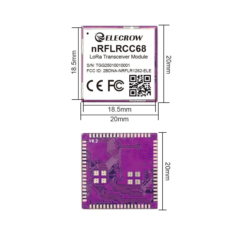 Elecrow nRFLRCC68 Wireless Transceiver Module Integrates Nordic nRF52840 and Semtech LLCC68