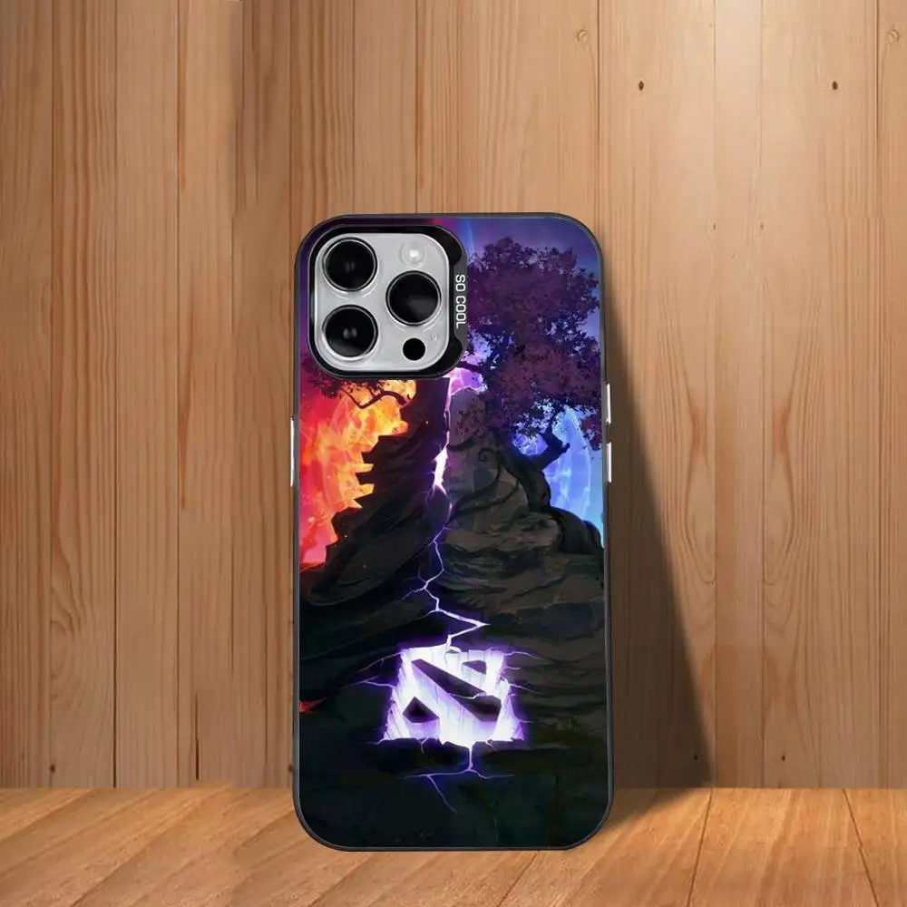 حافظة هاتف C-Cool D-Dota 2 لهاتف iPhone 17,16,15,14,13,12,11,Mini,Pro,SE,MAX غطاء أبيض غير لامع مقاوم للصدمات