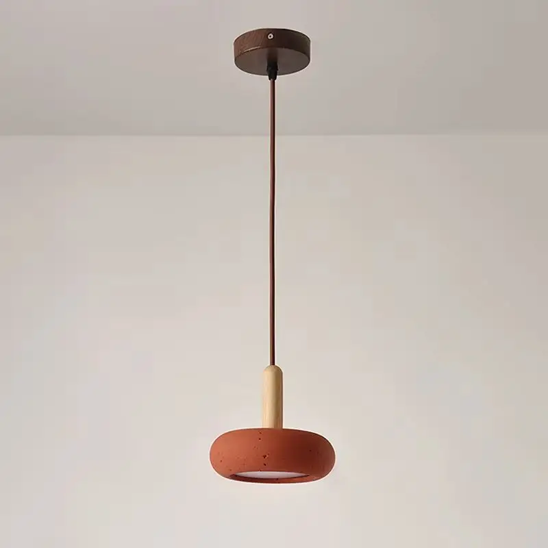 

Home Restaurant Atmosphere Retro Deep Red Small Light 7W LED Modern Industrial Style Apartment Homestay Bedroom Pendant Lighting
