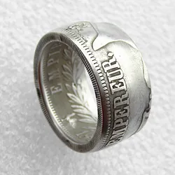 Handmade Coin Ring By France 5Francs 1813A 'Head' copper-nickel alloy In Sizes 8-16