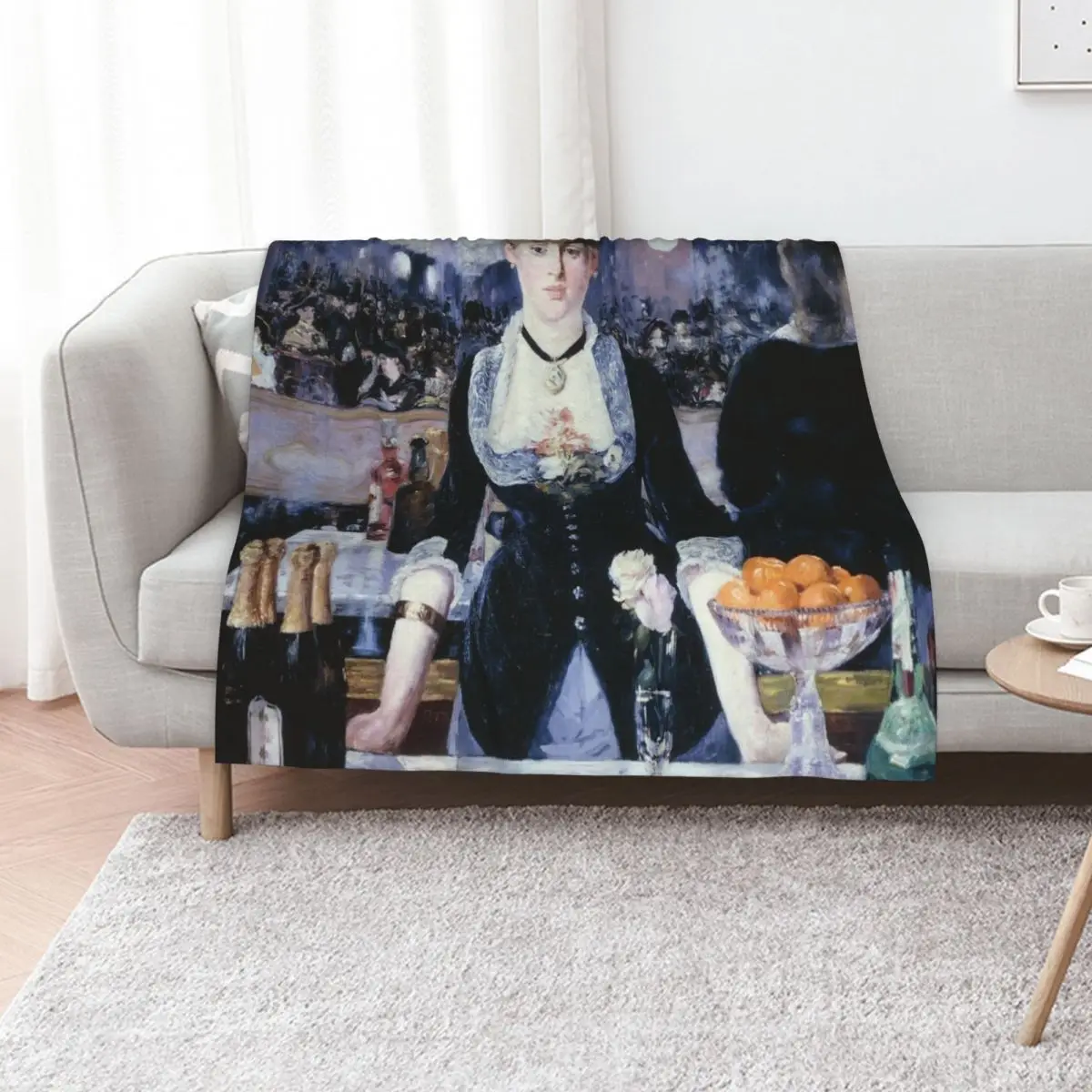 A BAR AT THE FOLIES-BERGERE - EDOUARD MANET Throw Blanket Moving Designers Softest christmas decoration Blankets