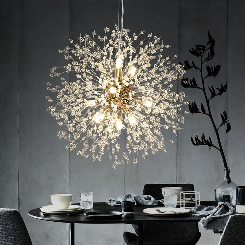 Modern LED Dandelion Chandelier Lighting Fireball Crystal G9 Pendant Lamp Restaurant Living Room Bar Ceiling Light Dining Room
