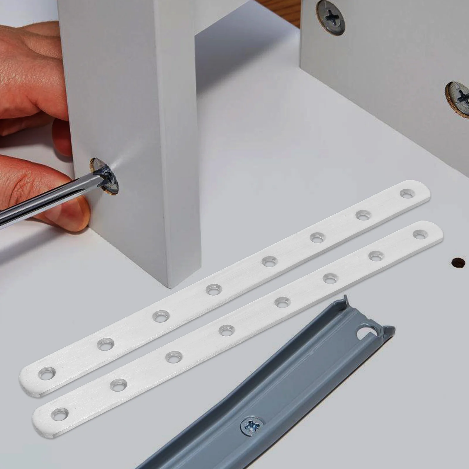 

6Pcs Stainless Steel Flat Straight Brackets Heavy Duty Corner Brace Repair Mending Plates Metal Furniture Plates