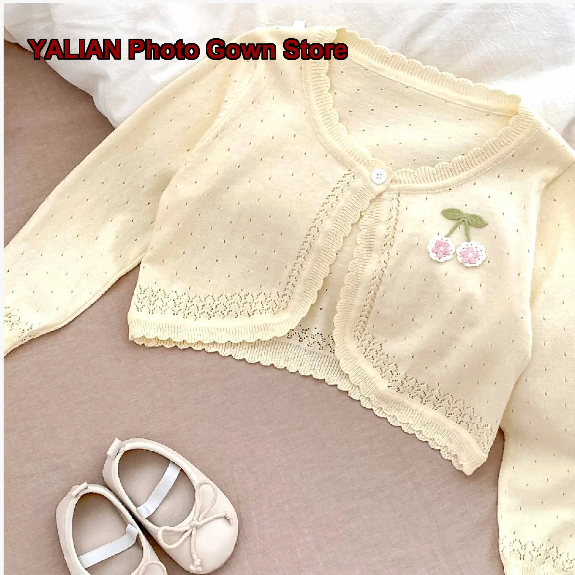 Girls Knit Top Kids Spring Autumn Thin Breathable Soft Skin-Friendly Baby
