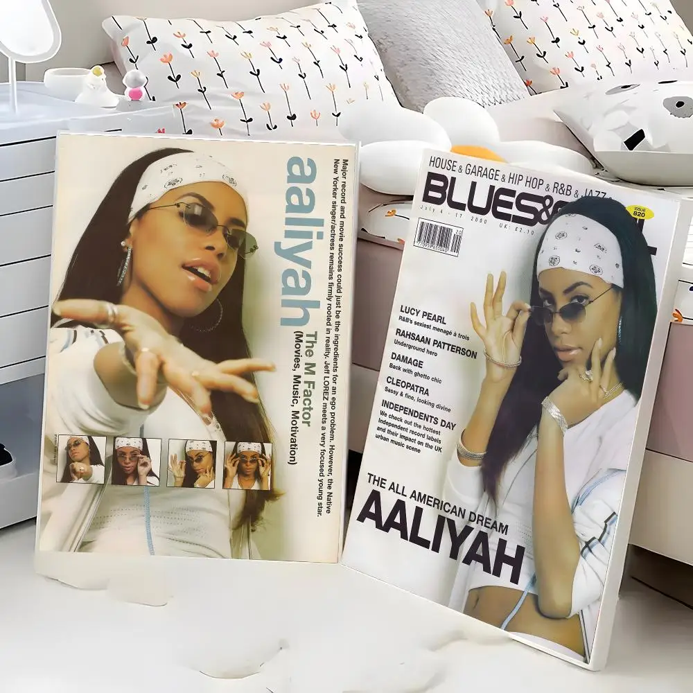 Aaliyah Princess Of R&B Try Again Y2K Fashion Icon Painting Calligraphy Poster Eco-Friendly Decor Frameless Canvas