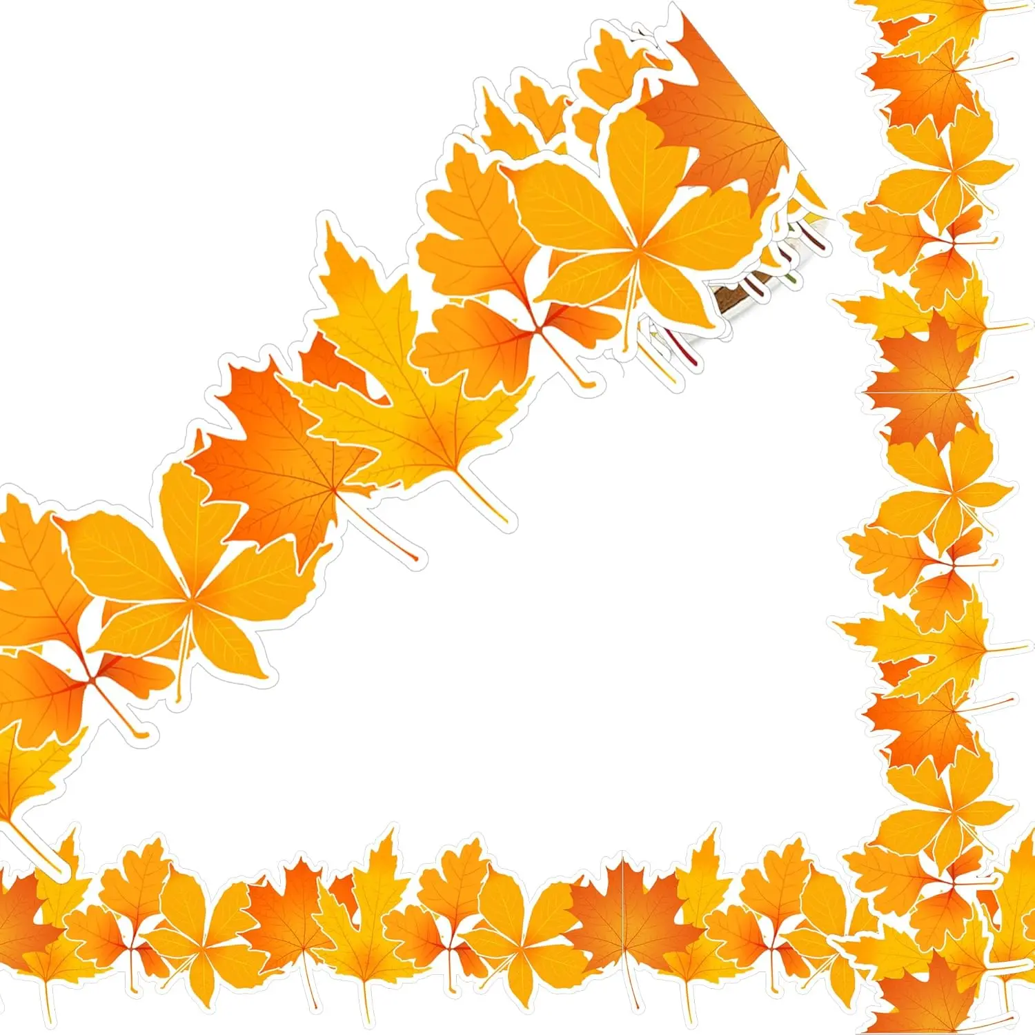 Fall Bulletin Board Borders 32.8Ft Colorful Maple Leaves Shape Die-Cut Bulletin Board Strips Thanksgiving Autumn Leaf Bulletin B