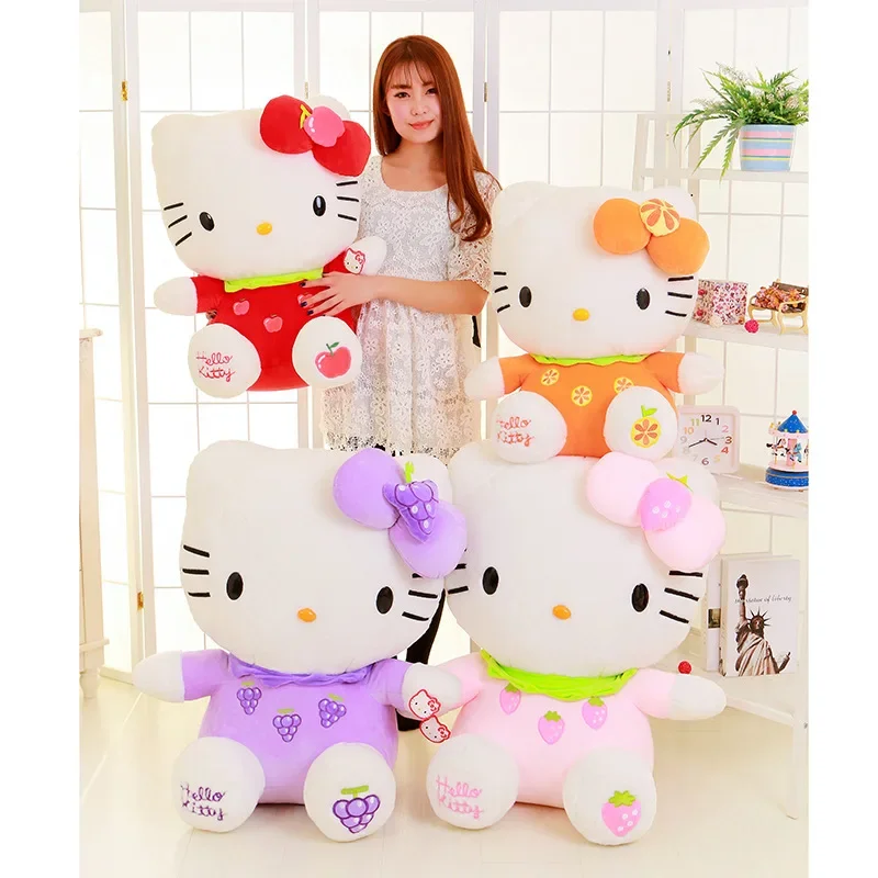 

Sanrio Strawberry Apple Orange Hello Kitty Big Plush Toys Kawaii Stuffed Doll Girl Room Decor Sleeping Pillow Kid Christmas Gift