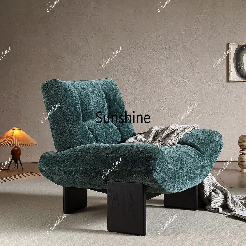 

Living room single leisure chair, solid wood minimalist vintage style sofa chair