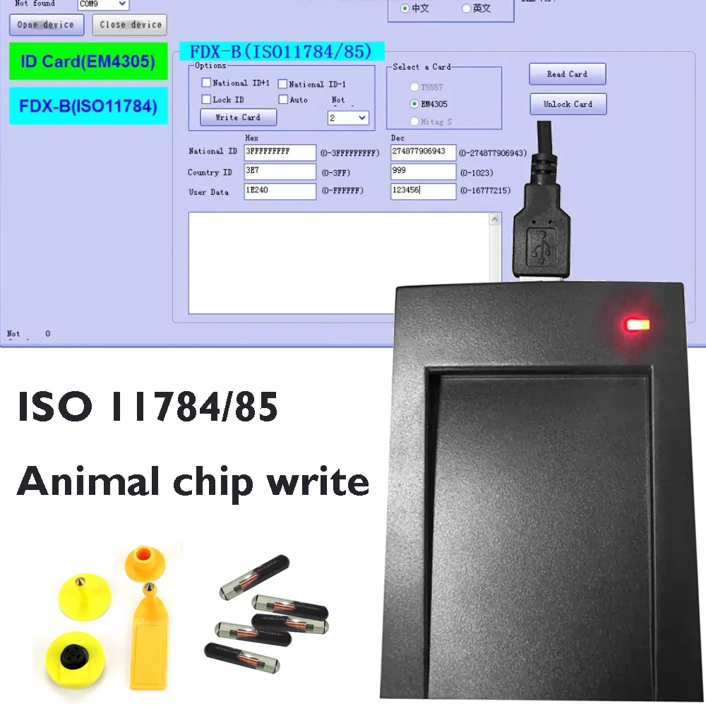 rfid-animal-chip-tag-writer-id-125-1342khz-fdx-b-iso11784-iso11785-read-write-free-em4305-chip