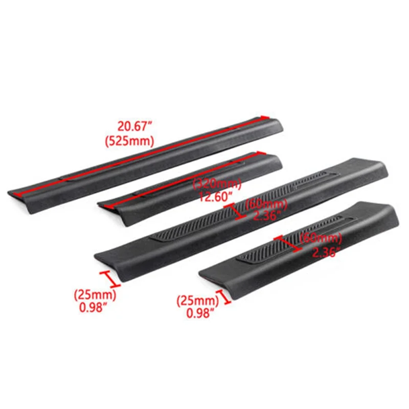 Door Sill Scuff Plate Pedal Entry Guard Protector Stickers Trim Car Styling for Ford Bronco 2021 2022 2023 4Pcs