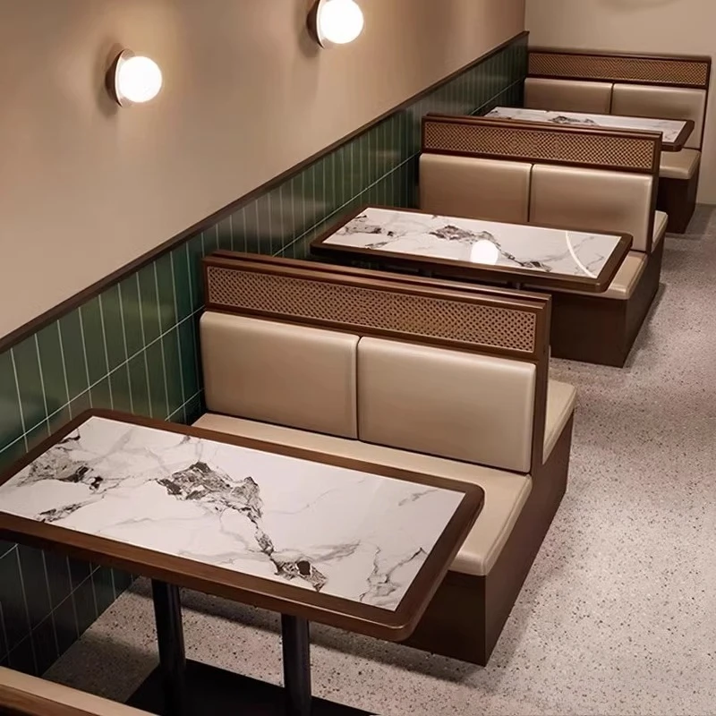 

chair combination, Southeast Asian noodle restaurant, teahouse, Western restaurant store, solid wood booth sofa