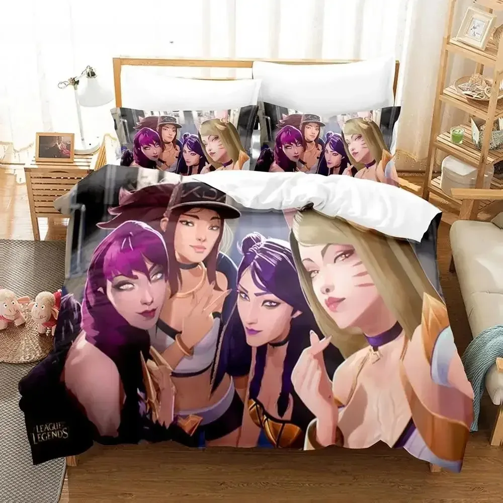 

3D Print Anime League of Legends Bedding Set Double Twin King Duvet Cover Comforter Pillowcase Boys Girls Adults Bedroom