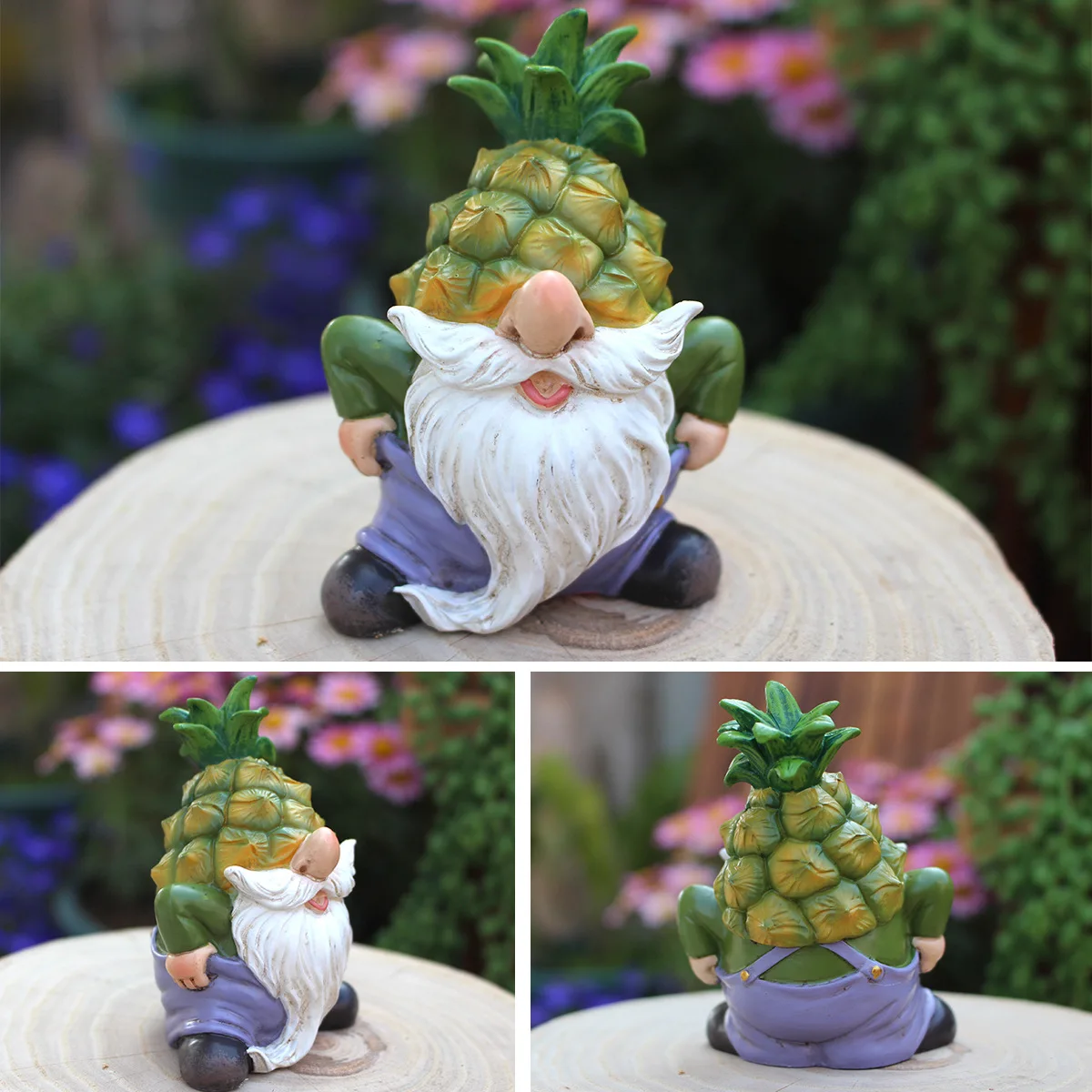 ‌Handmade Dwarf with Pineapple - Whimsical Outdoor Ornament for Fairy Garden‌