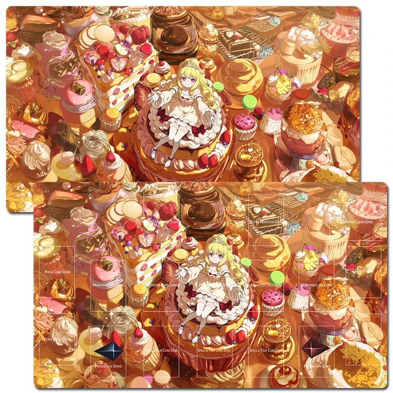 

YuGiOh Madolche Puddingcess TCG CCG Playmat Trading Card Game Mat Table Desk Gaming Play Mat Mouse Pad 60x35cm Free Bag