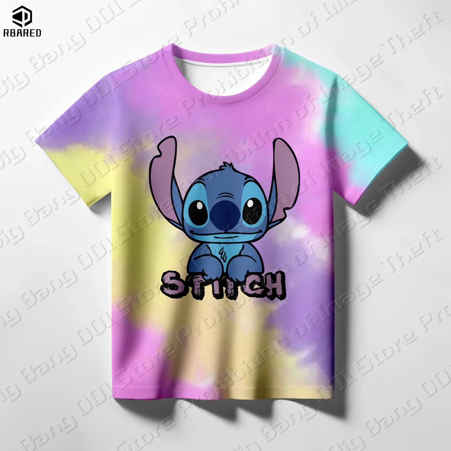 Camiseta informal de calle para niños y niñas con estampado 3D de alta calidad de Disney Cartoon Stitch, camiseta para niños