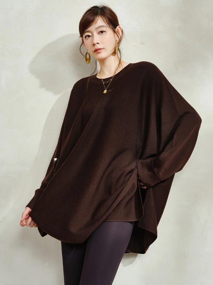 

mat Wool Knitted Loose Sweatirt Overhead David irt Lazy Sle Four Flat Needle Yangze Yarn Knitted Long Sve rou...