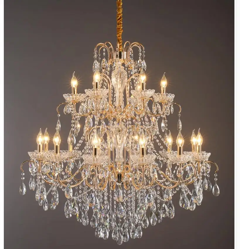 

Modern Crystal Chandelier Hanging Light Candle Style Crystal Lighting Living Room Bedroom Lobby Lustres Fixtures Home Decoration