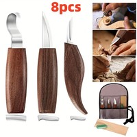 8pcs Wood Professional Carving Tool Set with Knife Grinding Stones Ideal Carving Knife Set for Beginners with Cut-Resistant