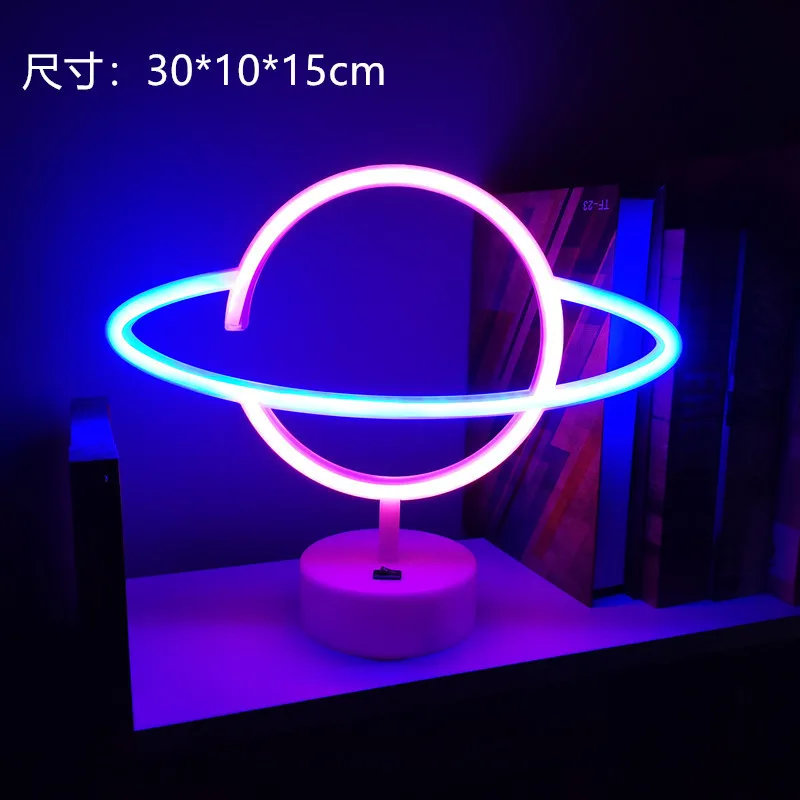 Planeet Neon Teken Planeet Licht Led Neon Borden Planeet Geleid Teken Voor Muur Decor Esthetische Opknoping Saturn Neon Licht Voor Interieur