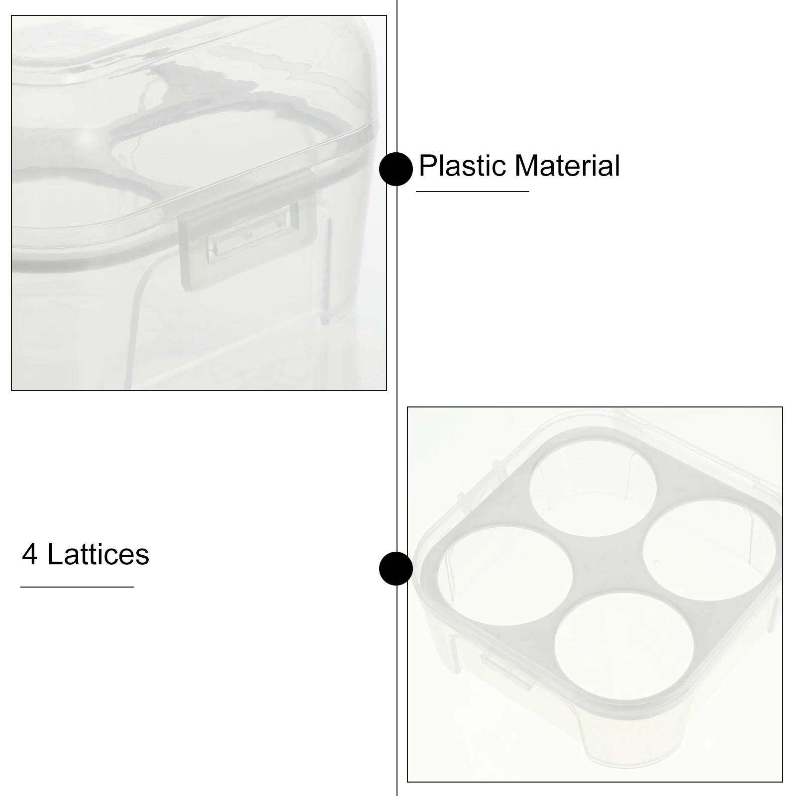 

3 Pcs Storage Box 4 Grids White Color Fits Fridge Stackable Egg ganizer Plastic Container ganizer Egg Holder