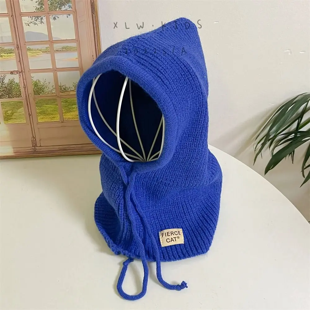 Durable One-piece Baby Balaclava Hat Ears Neck Warm Kids Beanie Hats Scarf Mask Hats Autumn and Winter