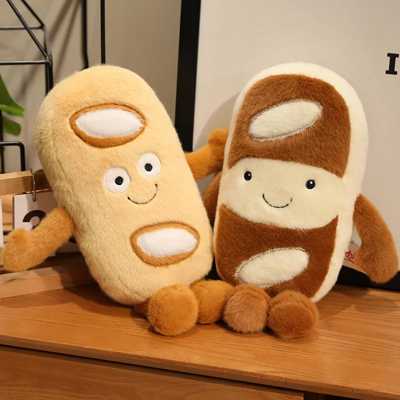 30cm 신형 바게트 플러시 장난감 귀여운 빵 인형 만화 케이크 빵 봉제 베개 시뮬레이션 바게트 플러시 장식 크리스마스 선물