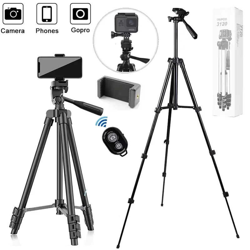 Trépied universel extensible pour téléphone, appareil photo reflex numérique, photographie légère avec télécommande Bluetooth pour téléphone portable, caméra en direct