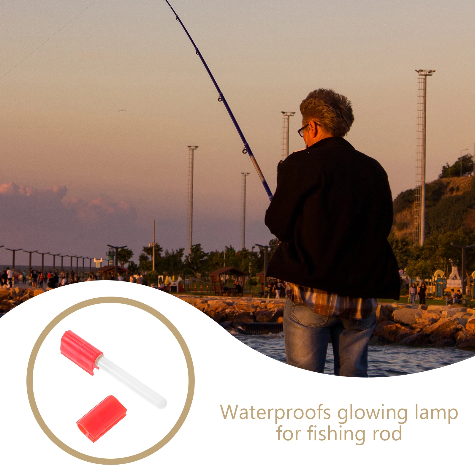 

7.7cm 6.5g Durable Fishing Rod Night Light Stick Glowing Luminous LED Lamp Waterproof 2 Buckles 4 Apertures Green for Sea
