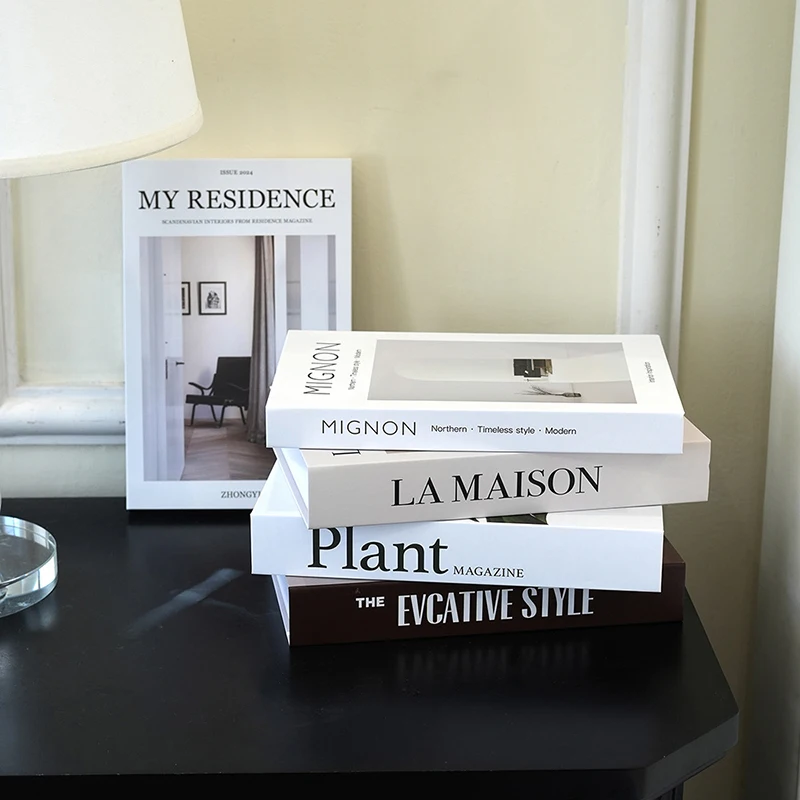 Модные поддельные книги, орнамент, реквизит для съемки, простая декоративная книга, украшение журнального столика, декор книжной полки