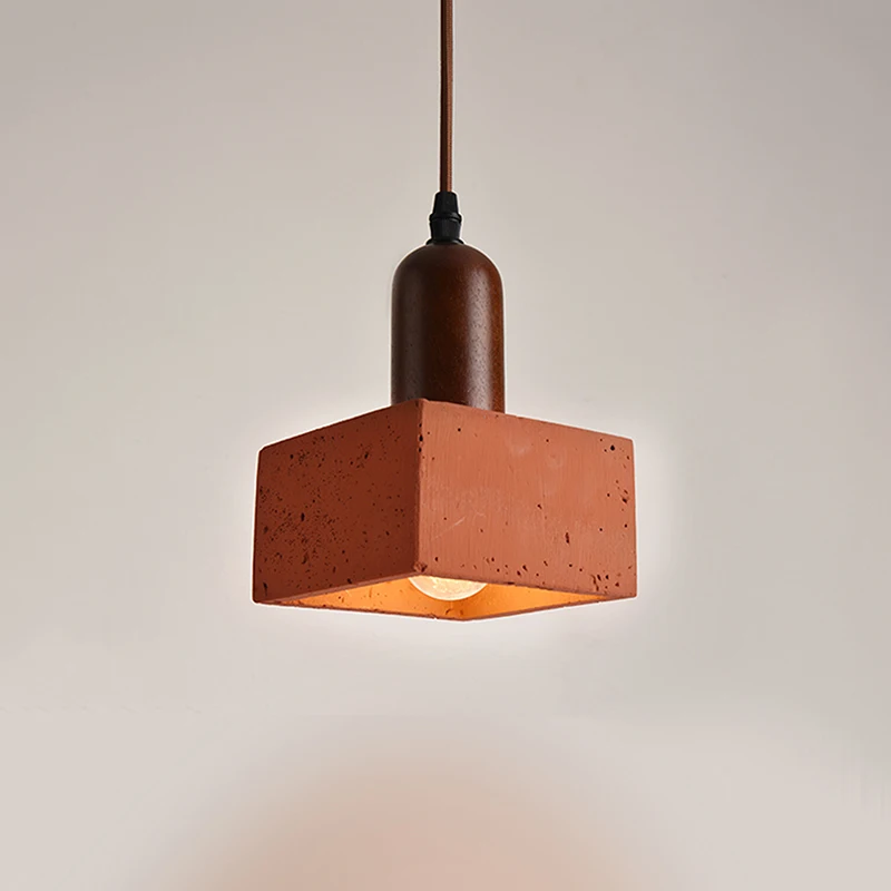 

Retro Coral Red Stone Home Decoration Light Industrial Style Model Room Balcony Restaurant LED Cylindrical Small Ceiling Lamps