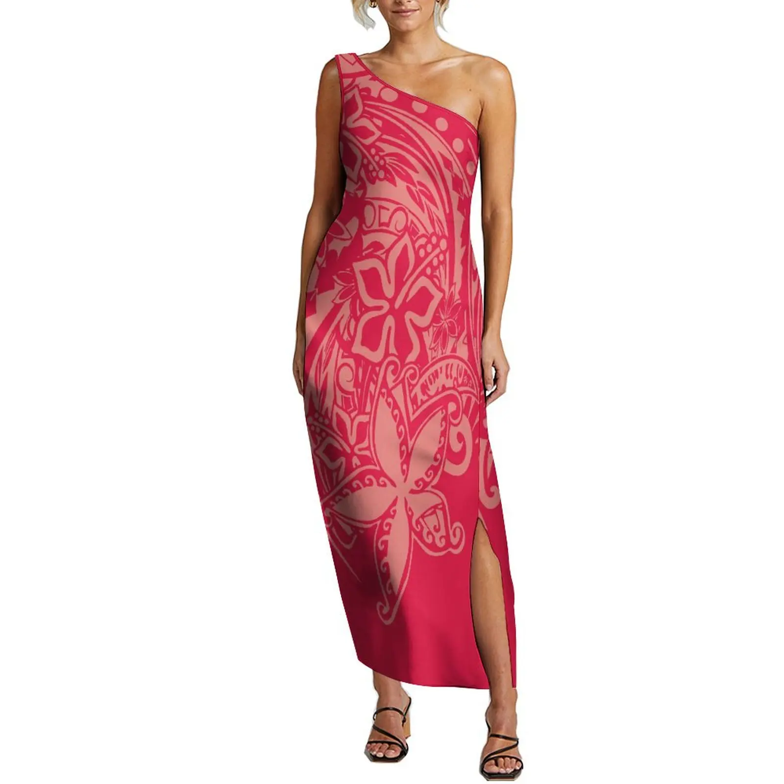 Polynesian Summer Sleeveless Slim-Fit Maxi Dress Temperament Banquet High Quality Dress Custom Island Patterned Samoan Dress