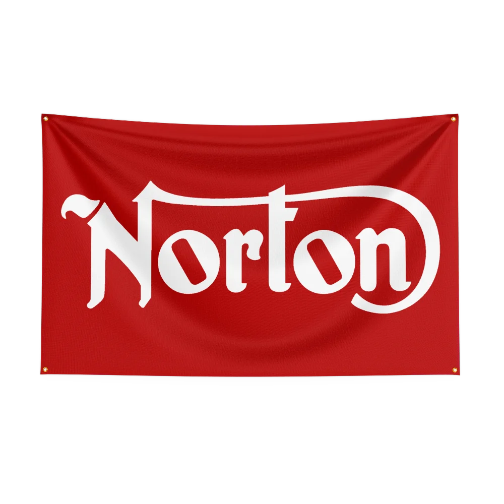 3x5 Ft Nortons Motorcycle Racing Flag Polyester Printed Cars Flags Banner Tapestry for Room Garage Decor