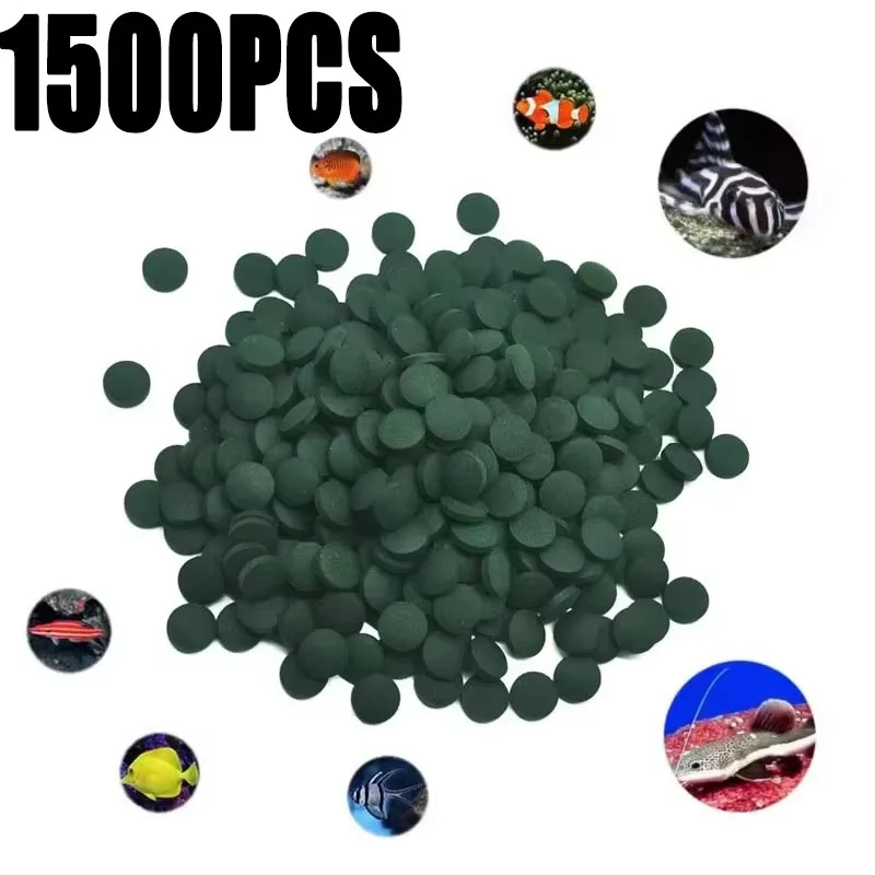 100-1500Pcs High-Purity Spirulina Tablets Spirulina Seaweed Enrichment Pet Fish Crystal Red Shrimp Fish Food Aquarium-Specific