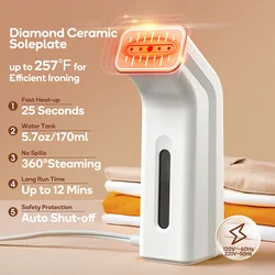 Planchadora de ropa 3 en 1, plancha de vapor con cabezal giratorio de 1200W, monitor de temperatura LED, máquina de planchado a vapor de tela para el hogar con asa de viaje