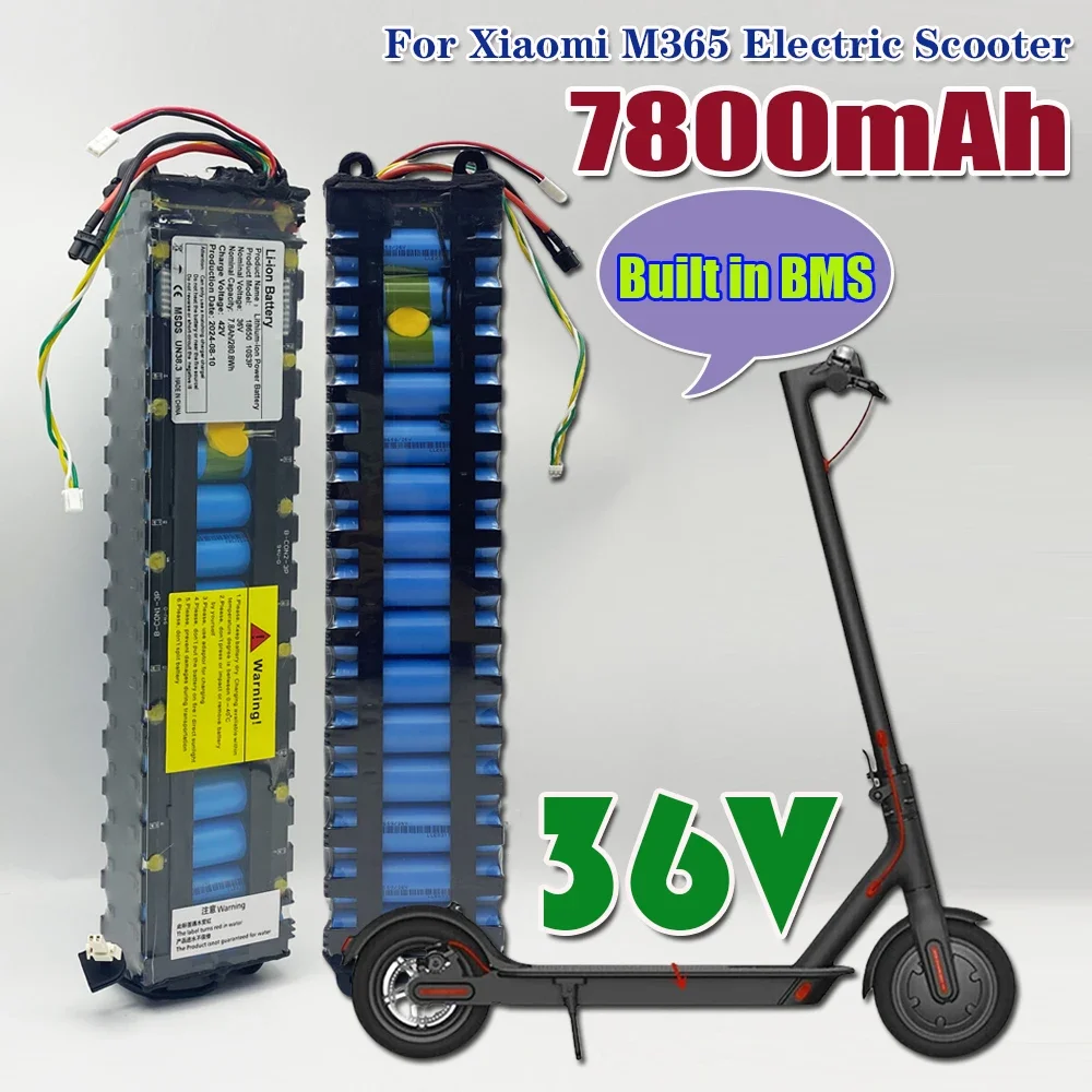 

for Xiaomi M365 Electric Scooter 10S3P 7800mAh 36V Battery Pack 18650 NE1003-H Cell Communication Interface Discharge Tail Light