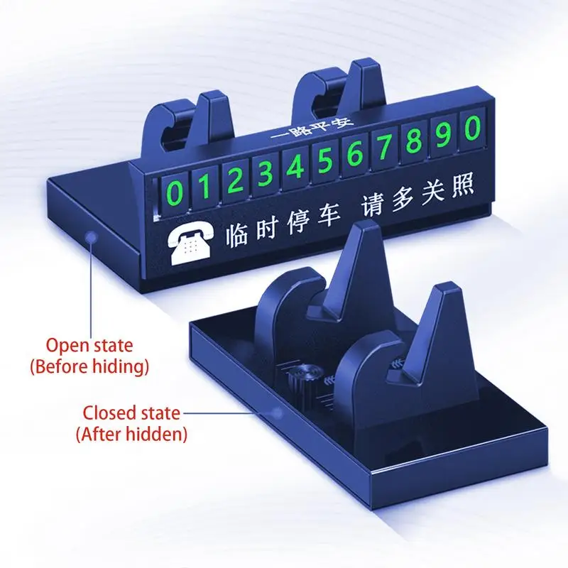 Parking Number Plate Car Dashboard Temporary Stop Display Telephone Number Plate Car Dashboard Secure Auto Stop Phone Number