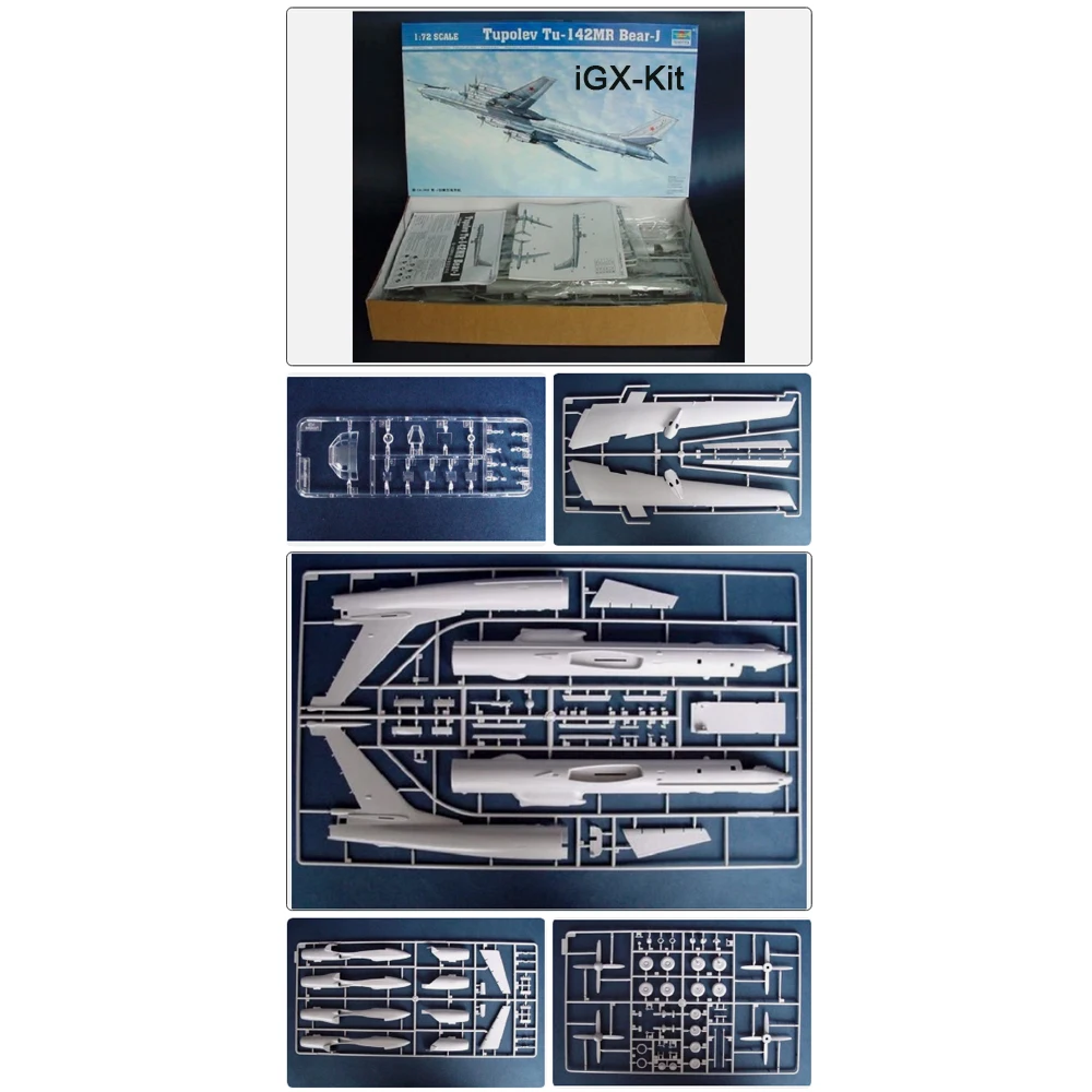 

Trumpeter 01609 1/72 Scale Russian Tupolev TU142 TU-142MR TU142MR Bear J Bomber Aircraft Plastic Assembly Model Building Kit