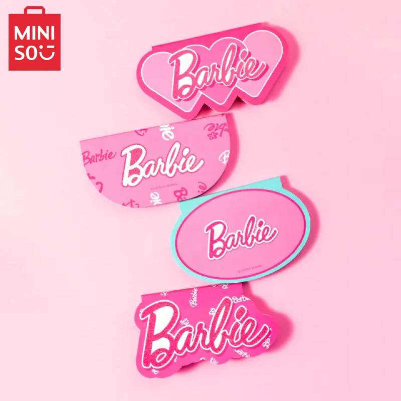 MINISO Designer Barbie Daylight Glitter Shaped Sticky Note Book for Women High-value Sticky Notes Small Notebook