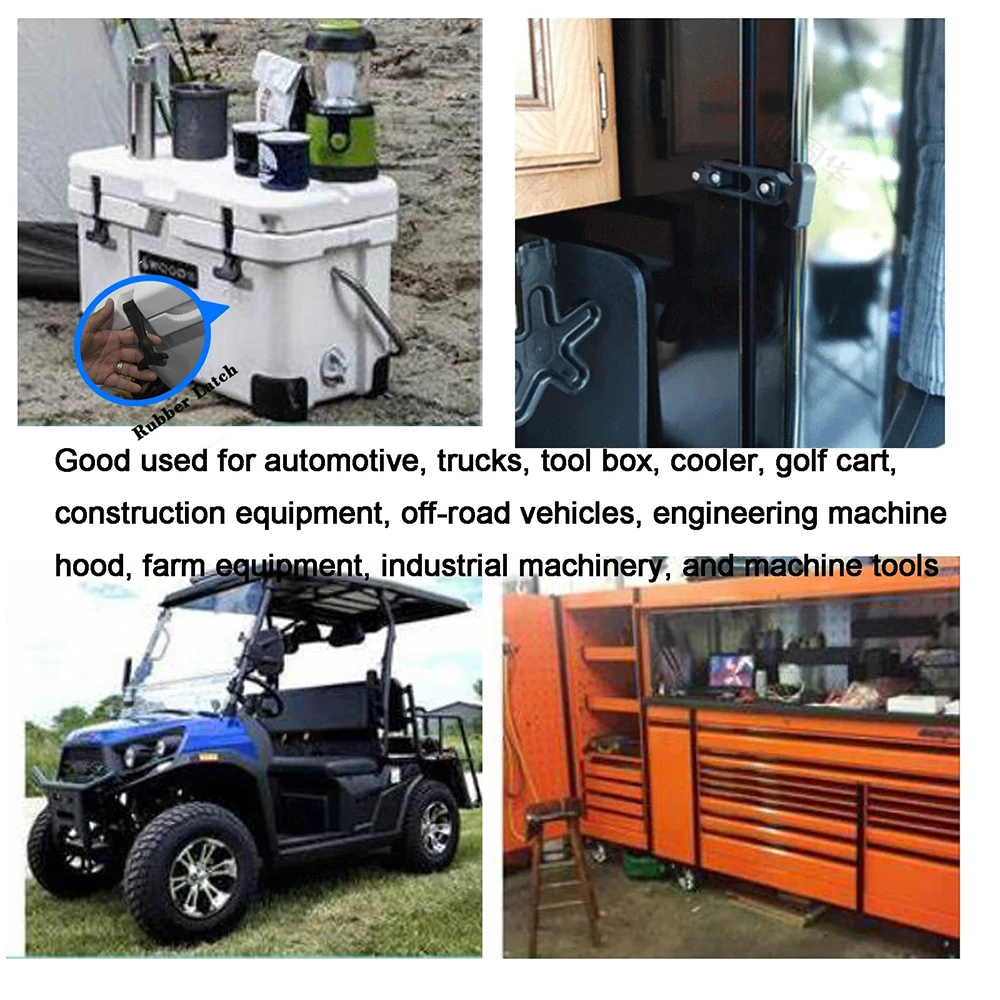 Flexible T-Handle Rubber Draw Latch for Cooler,Boat,Tool Box,Off-Road Vehicles,Farm Machinery or Engineering Machine Hood