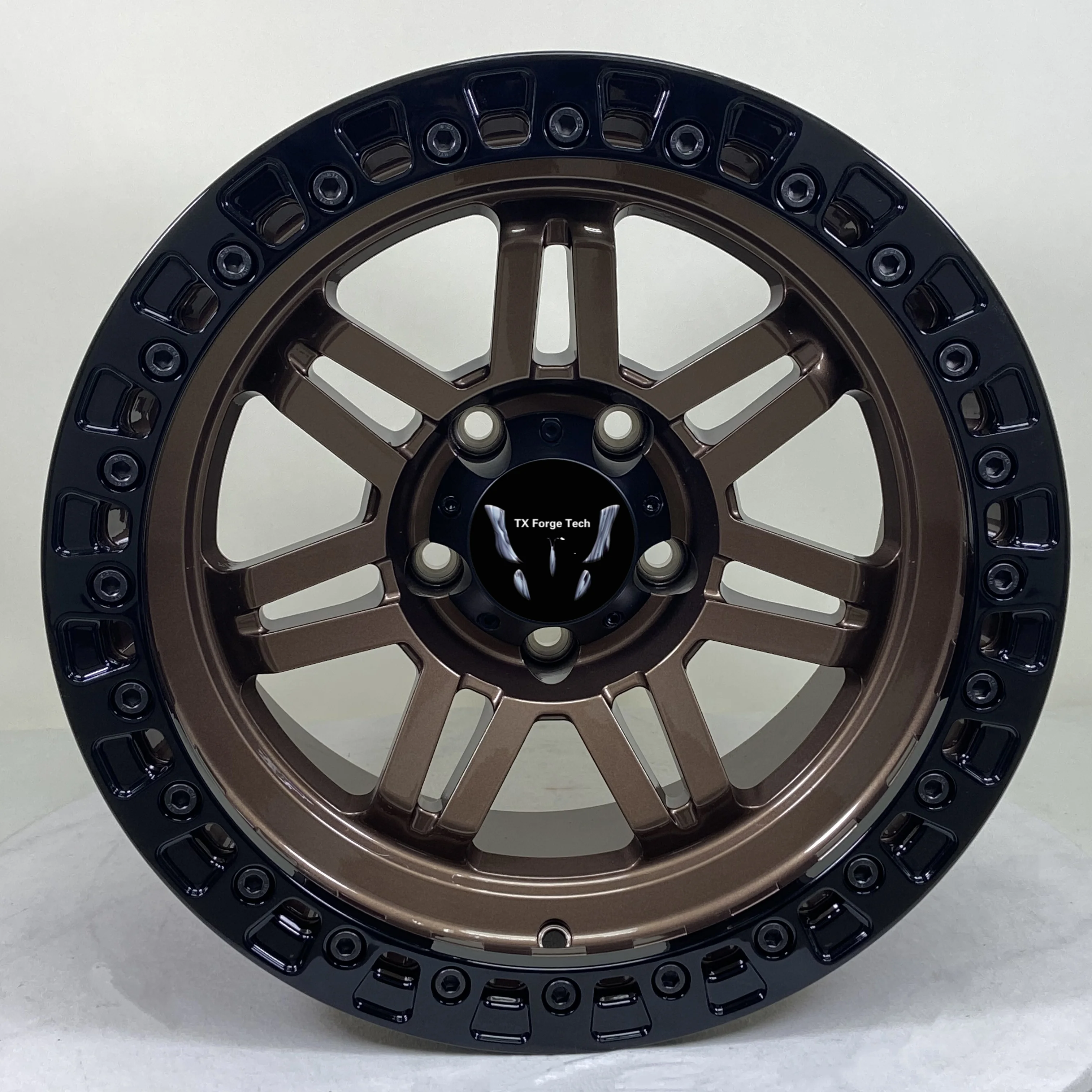 

Source Factory Forged off Road Beadlock Wheels 16-19 Inch 4X4 Custom Alloy Bronze Finish Mesh Design Passenger Car Rims