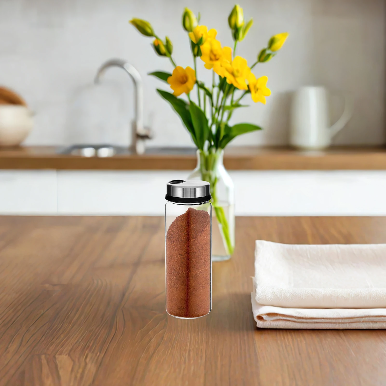 

2Pcs Barbecue Seasoning Jars Transparent Glass Spice Containers with Shaker Lids for Kitchen Camping Outdoor Grilling 300Ml